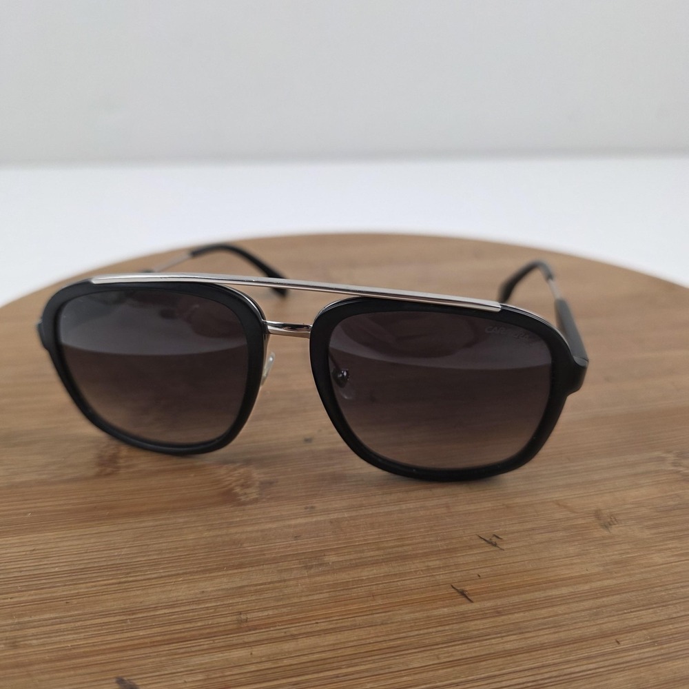 Carrera Sunglasses Mens Black Aviator Gray Gradient Plastic Metal Frame Sport